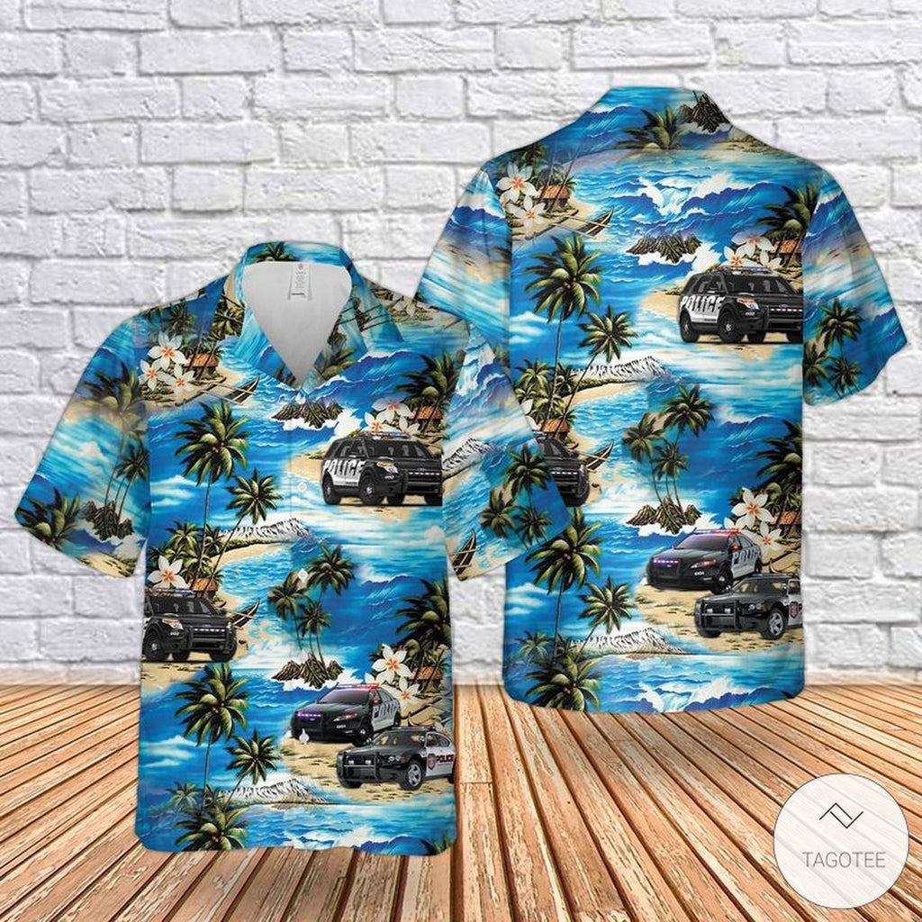 US Police Cars Hawaiian Vibrant Unisex Tropical Style - Adult & Kids T-Shirts, Sweatshirts & Hoodies apparel design preview 1