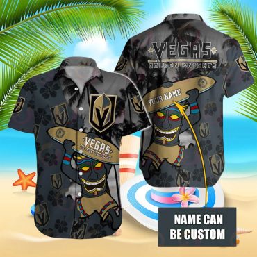 Vegas Golden Knights Tiki Surf Custom Hawaiian - Adult & Kids T-Shirts, Sweatshirts & Hoodies apparel design preview 1