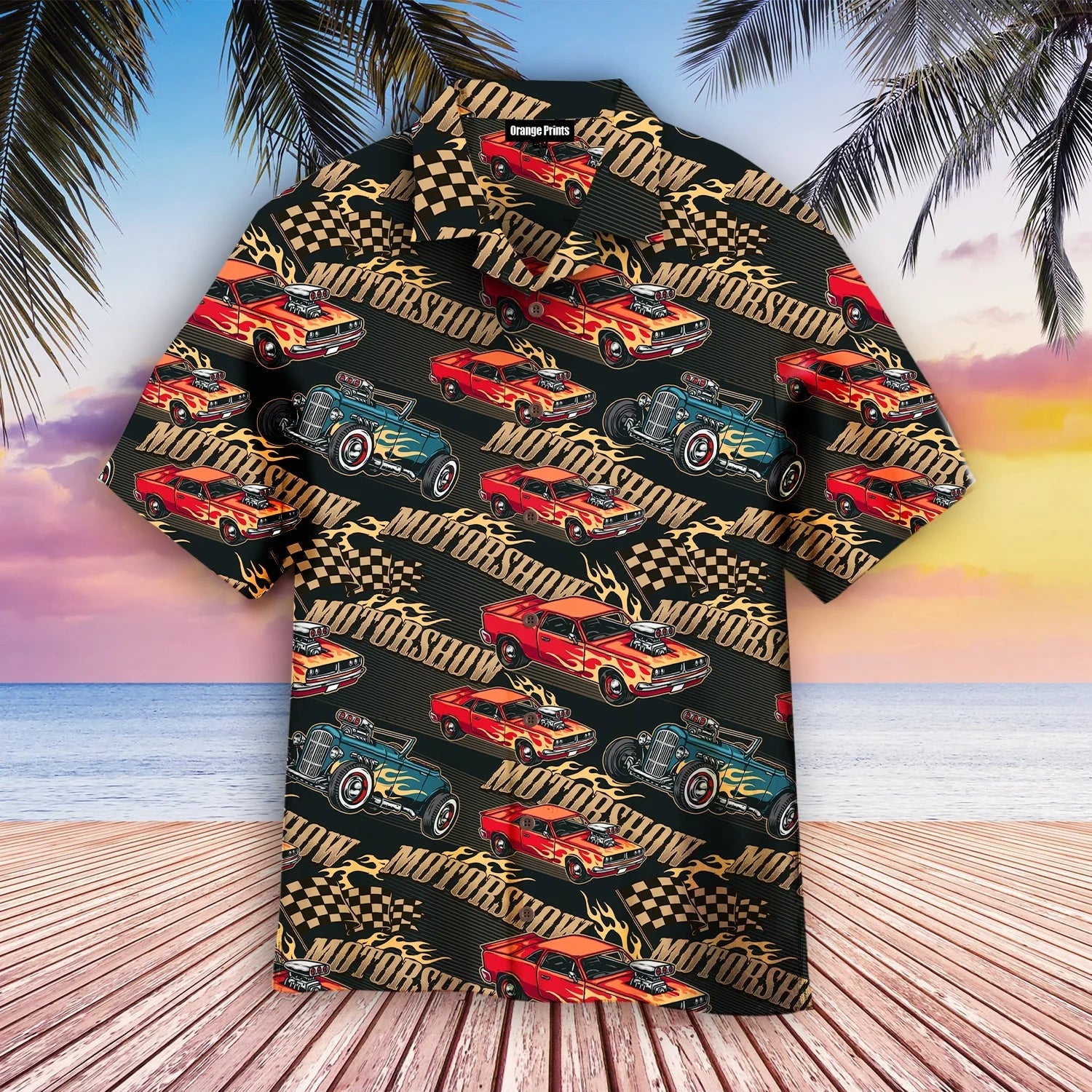 Vintage Car Racing Motorshow Hawaiian - Adult & Kids T-Shirts, Sweatshirts & Hoodies apparel design preview 1