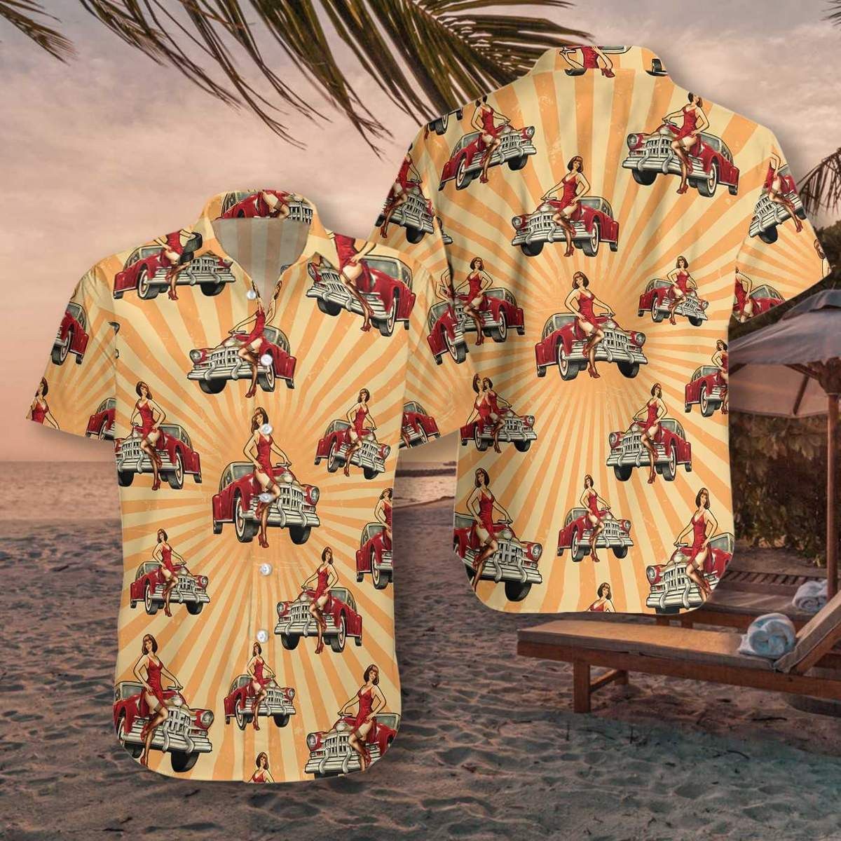 Vintage Car Trendy Hawaiian - Adult & Kids T-Shirts, Sweatshirts & Hoodies apparel design preview 1
