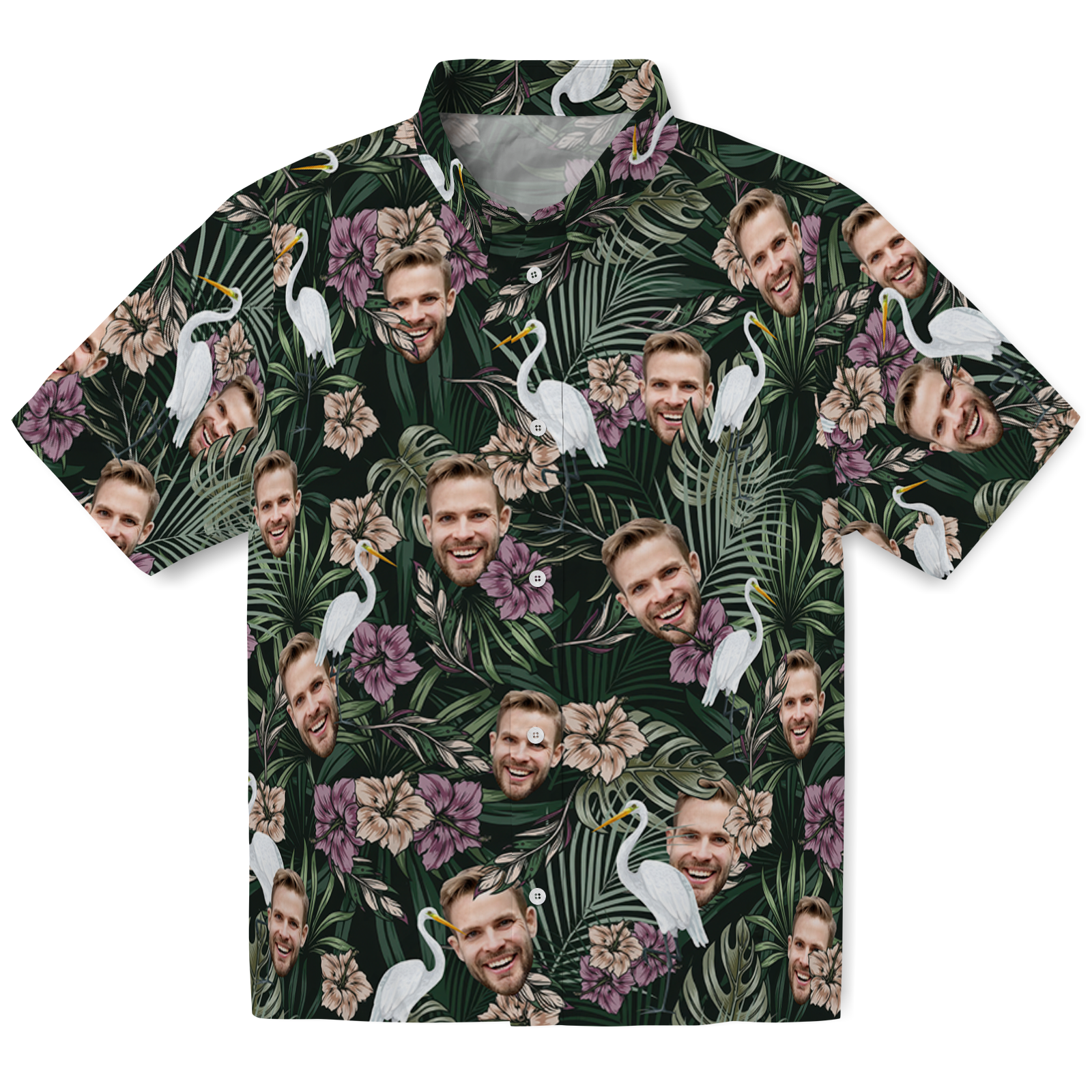 Vintage Egret Tropics Aloha Custom Hawaiian with - Adult & Kids T-Shirts, Sweatshirts & Hoodies apparel design preview 1
