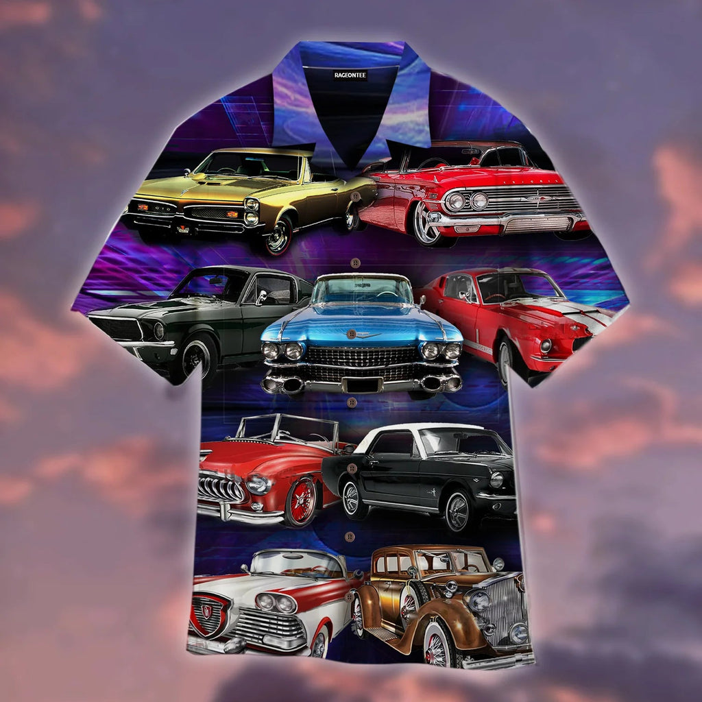 Vintage Feels with Classic Retro Car Design Hawaiian - Adult & Kids T-Shirts, Sweatshirts & Hoodies apparel design preview 1