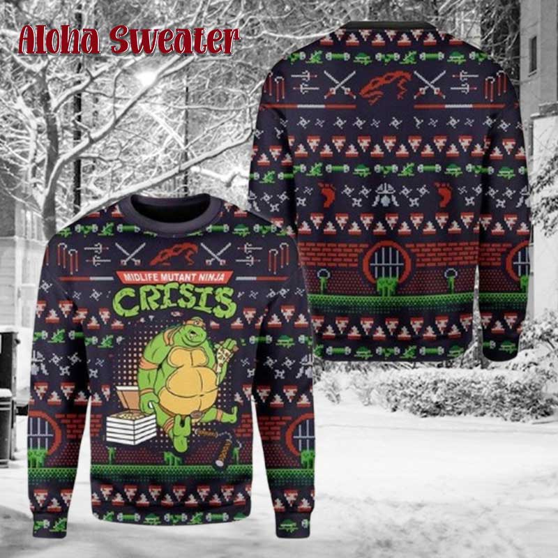 Leonardo Ninja Turtles Ugly Christmas Sweater - Holiday Gift product image 5