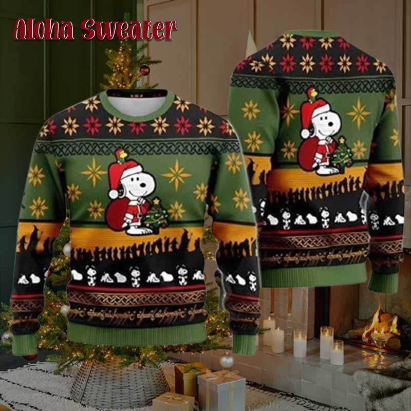 Warm Winter Wishes Snoopy Ugly Christmas Sweater - Holiday Gift product image 3