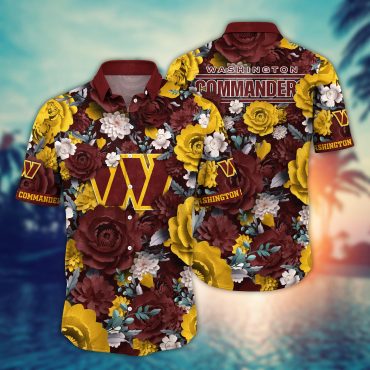Washington Commanders Vintage Bloom Hawaiian - Adult & Kids T-Shirts, Sweatshirts & Hoodies apparel design preview 1
