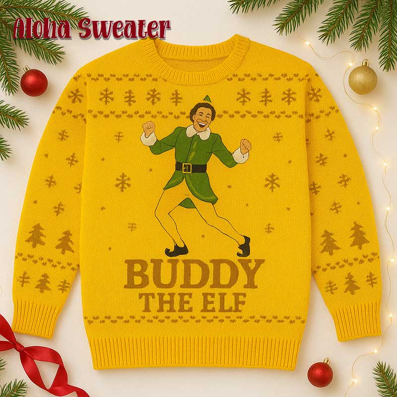 Yellow Pants Buddy The Elf Ugly Christmas Sweater - Holiday Gift product image