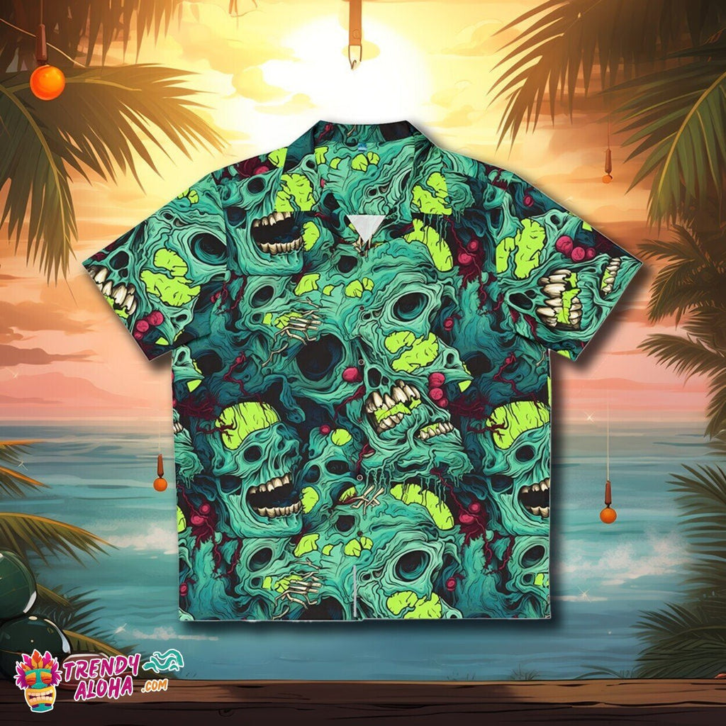 Zombie Brain Horror Tropical Hawaiian Scary Monster - Adult & Kids T-Shirts, Sweatshirts & Hoodies apparel design preview 1