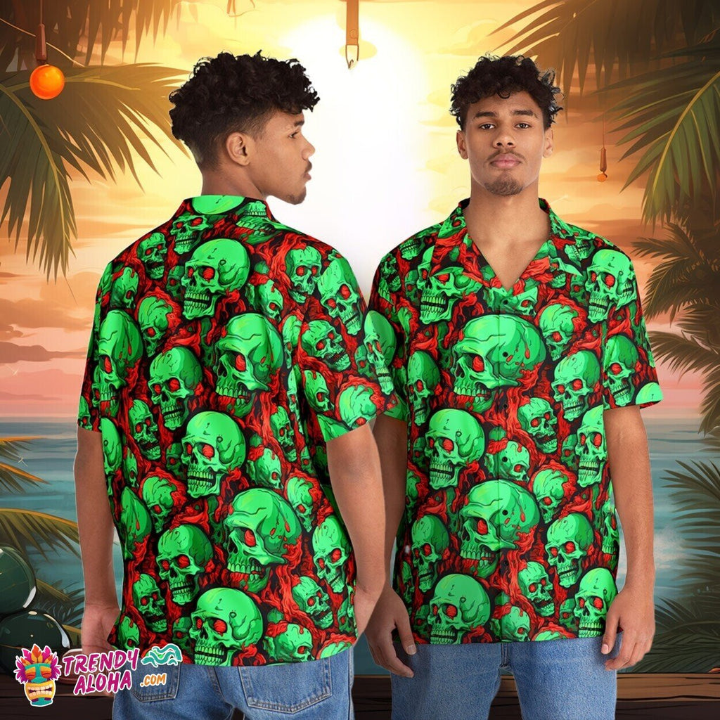Zombie Brains Horror Hawaiian Aloha with Scary Movie - Adult & Kids T-Shirts, Sweatshirts & Hoodies apparel design preview 1
