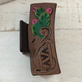 ZzBrown Cactus Pink Blooms Tooled Claw Clip - Adult & Kids T-Shirts, Sweatshirts & Hoodies apparel design preview 1