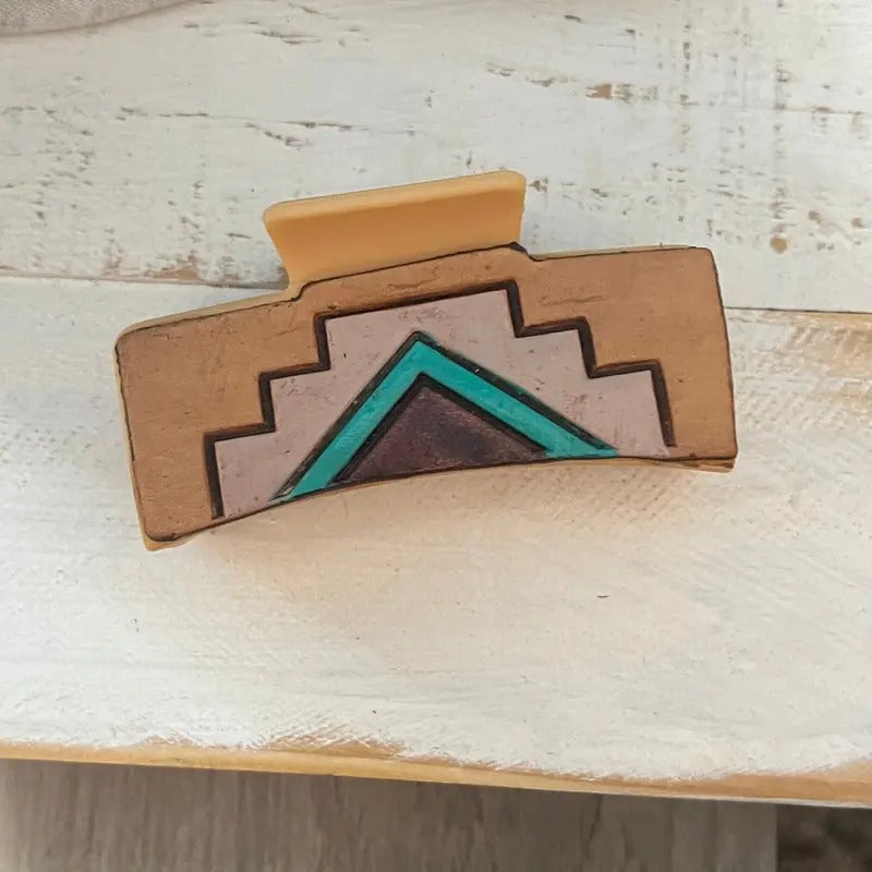 ZzTan Aztec Tooled Claw Clip - Adult & Kids T-Shirts, Sweatshirts & Hoodies apparel design preview 1